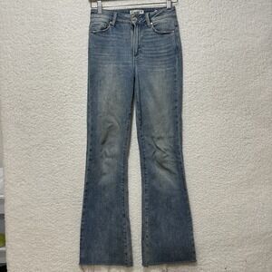 Paige Laurel Canyon‎ High Rise Jeans Marienne Wash Raw Hem Bootcut Size 25